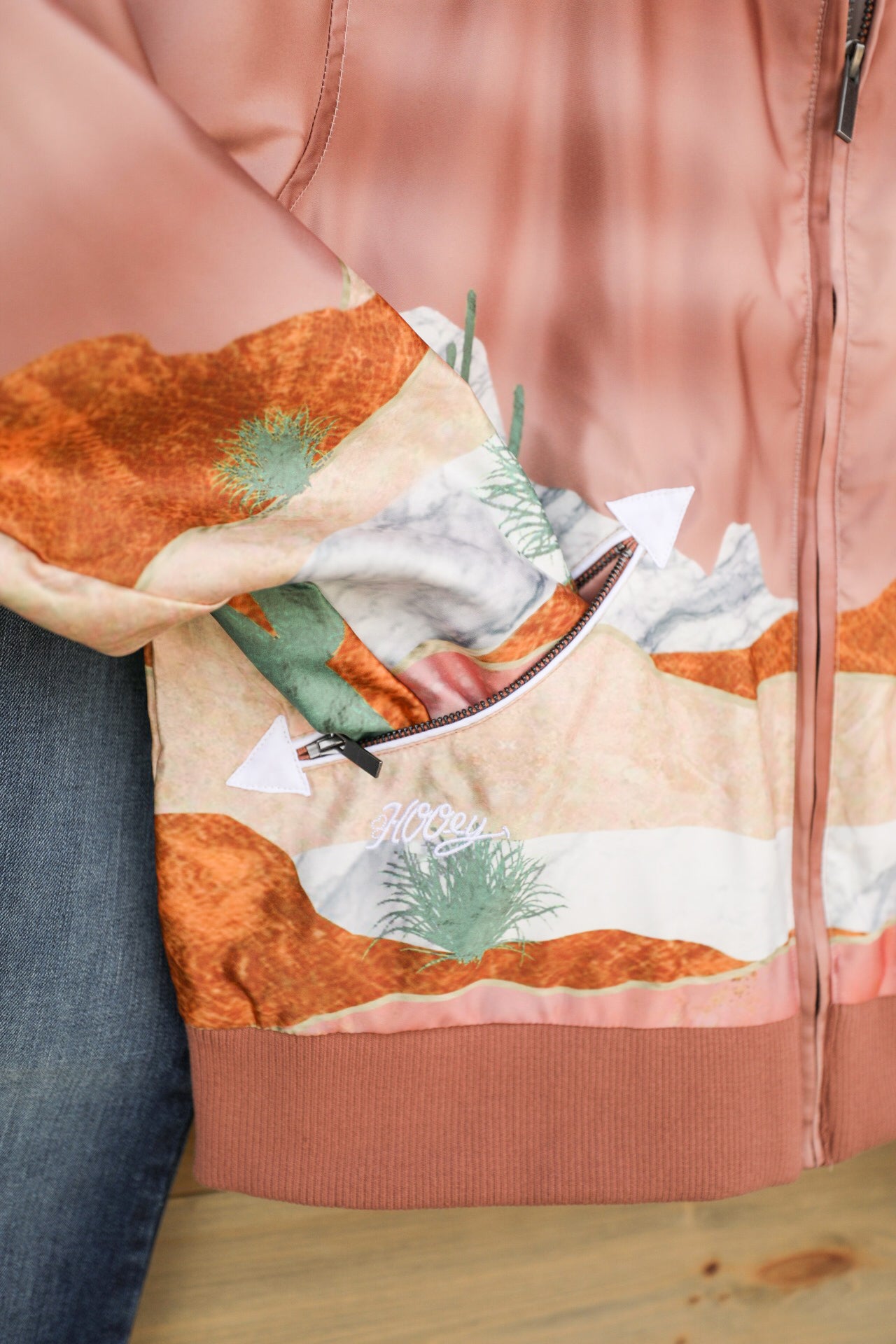 Desert Landscape Bomber Jacket-Jacket-Crooked Horn Company, Online Women's Fashion Boutique in San Tan Valley, Arizona 85140