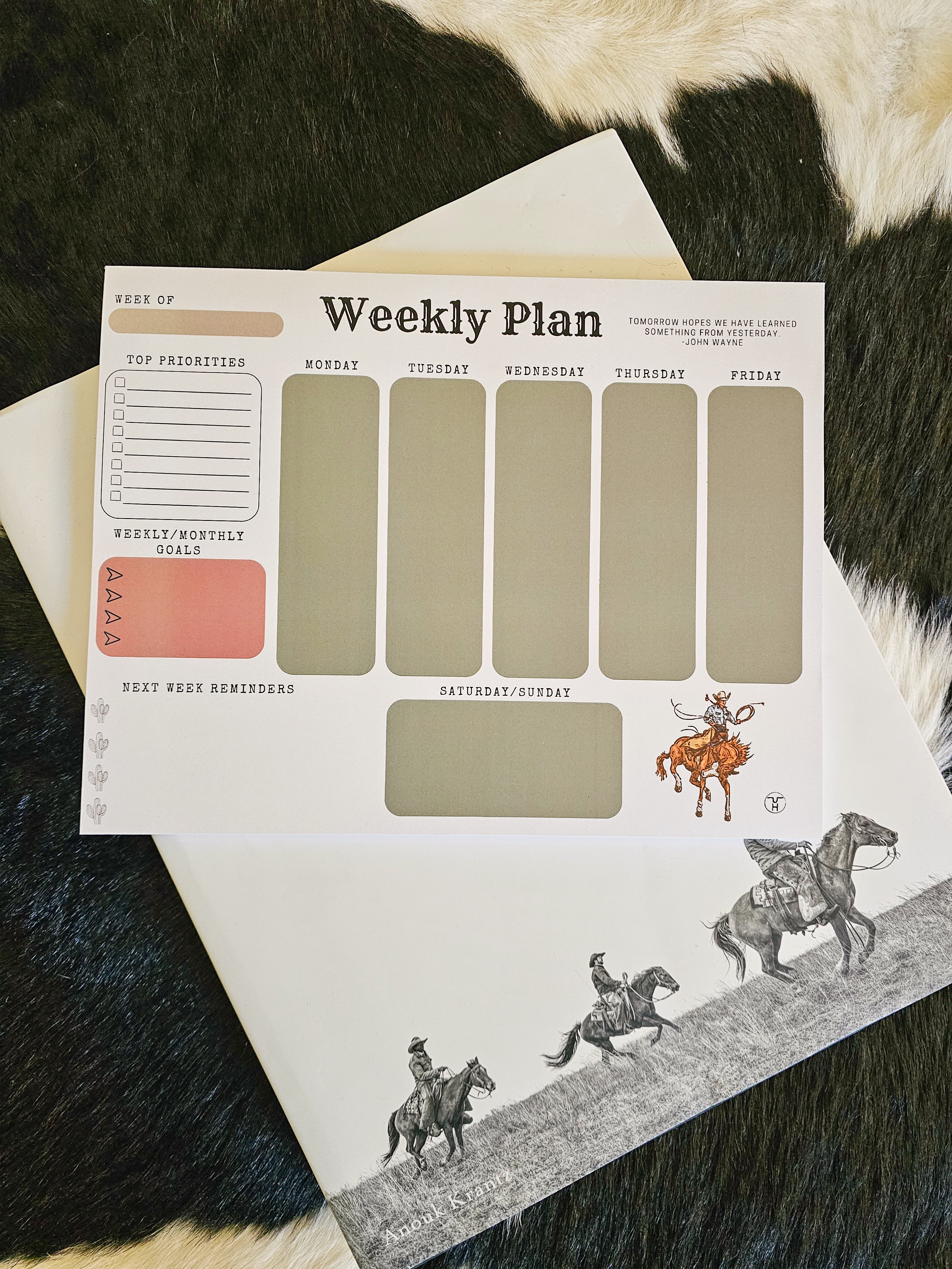 Weekly Plan Notepad-Stationery-Crooked Horn Company, Online Women's Fashion Boutique in San Tan Valley, Arizona 85140