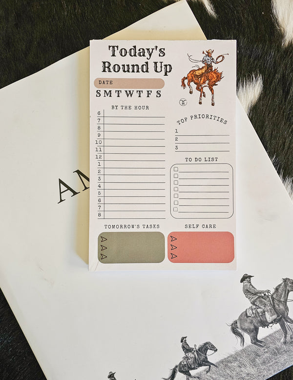 Today's Round Up Notepad-Stationery-Crooked Horn Company, Online Women's Fashion Boutique in San Tan Valley, Arizona 85140