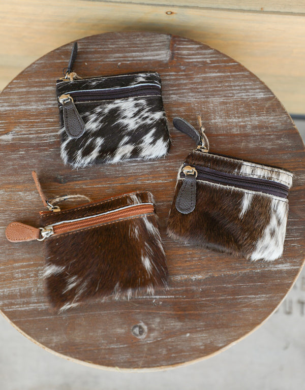 Cowhide Coin Pouch-Purses/Bags-Crooked Horn Company, Online Women's Fashion Boutique in San Tan Valley, Arizona 85140