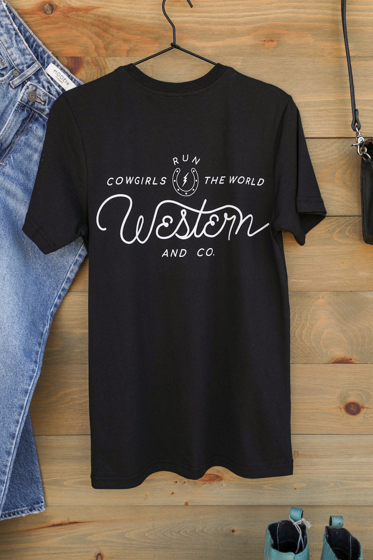Cowgirl World Tee-Graphic Tee-Crooked Horn Company, Online Women's Fashion Boutique in San Tan Valley, Arizona 85140