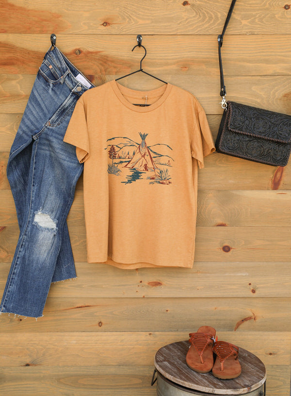 Comanche Tee-Graphic Tee-Crooked Horn Company, Online Women's Fashion Boutique in San Tan Valley, Arizona 85140