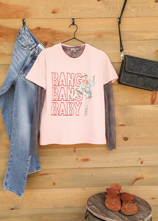 Bang Bang Baby Tee-Graphic Tee-Crooked Horn Company, Online Women's Fashion Boutique in San Tan Valley, Arizona 85140