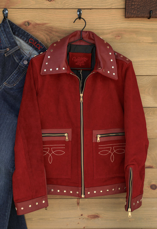 Ruby Red Rider Jacket-Jacket-Crooked Horn Company, Online Women's Fashion Boutique in San Tan Valley, Arizona 85140