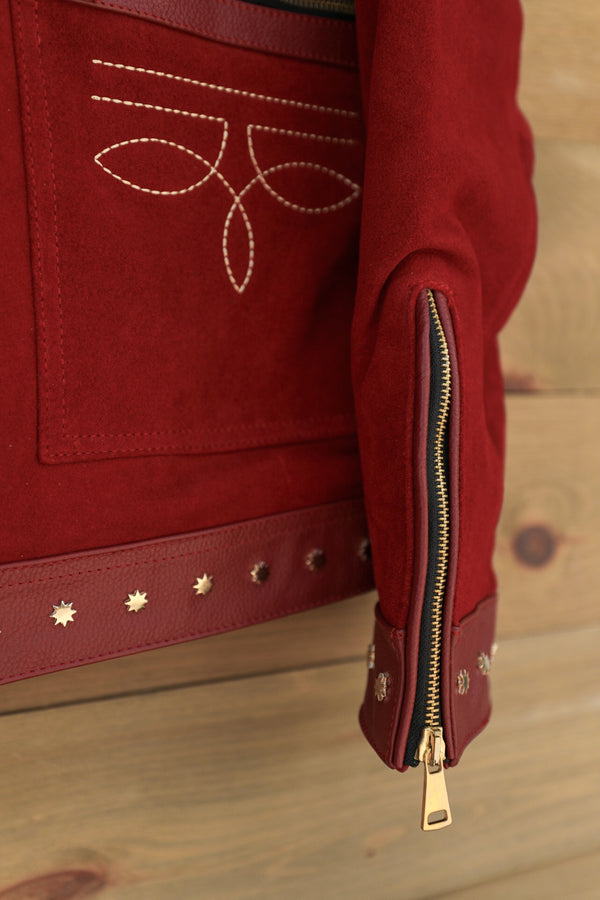 Ruby Red Rider Jacket-Jacket-Crooked Horn Company, Online Women's Fashion Boutique in San Tan Valley, Arizona 85140