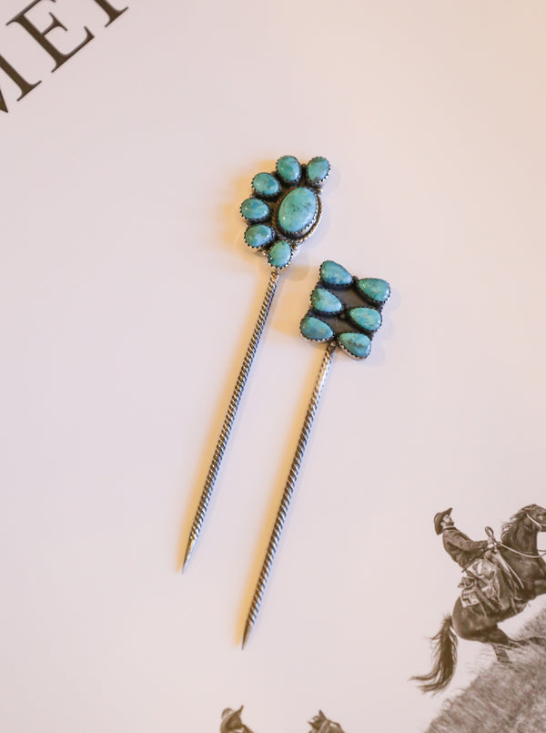 Turquoise Hat Pin-Jewelry-Crooked Horn Company, Online Women's Fashion Boutique in San Tan Valley, Arizona 85140