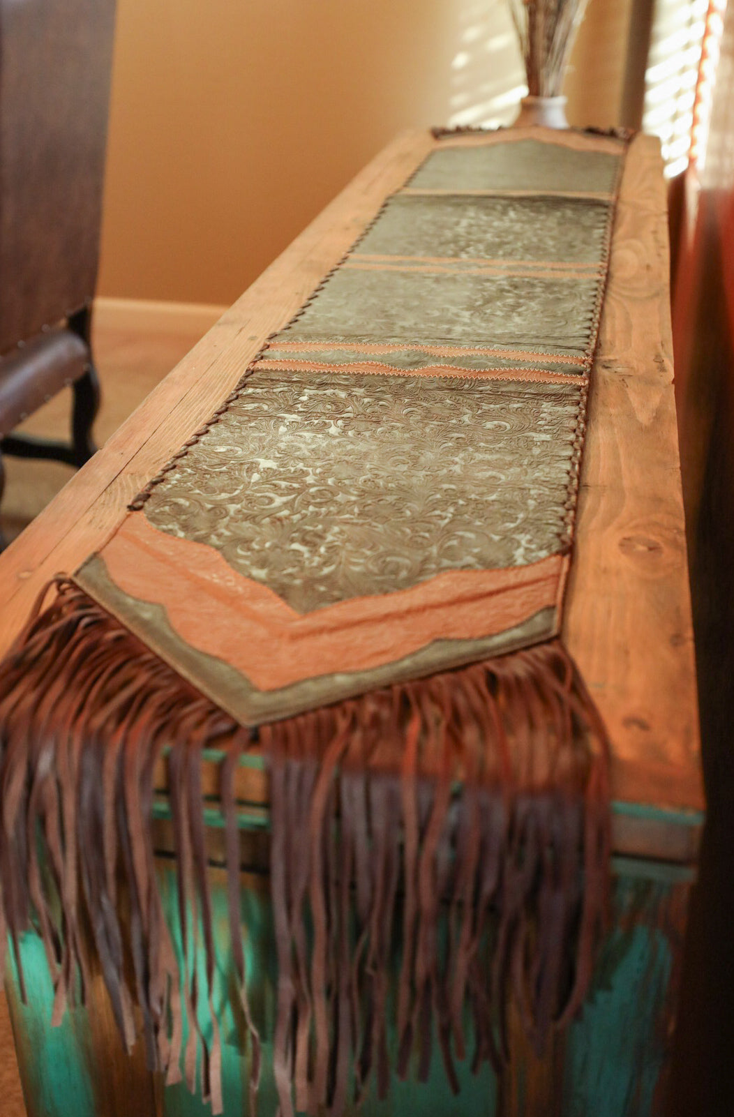 Leather Table Runner-Home Goods-Crooked Horn Company, Online Women's Fashion Boutique in San Tan Valley, Arizona 85140