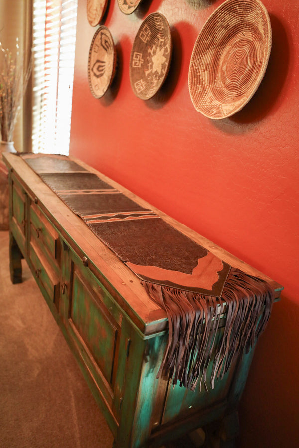 Leather Table Runner-Home Goods-Crooked Horn Company, Online Women's Fashion Boutique in San Tan Valley, Arizona 85140