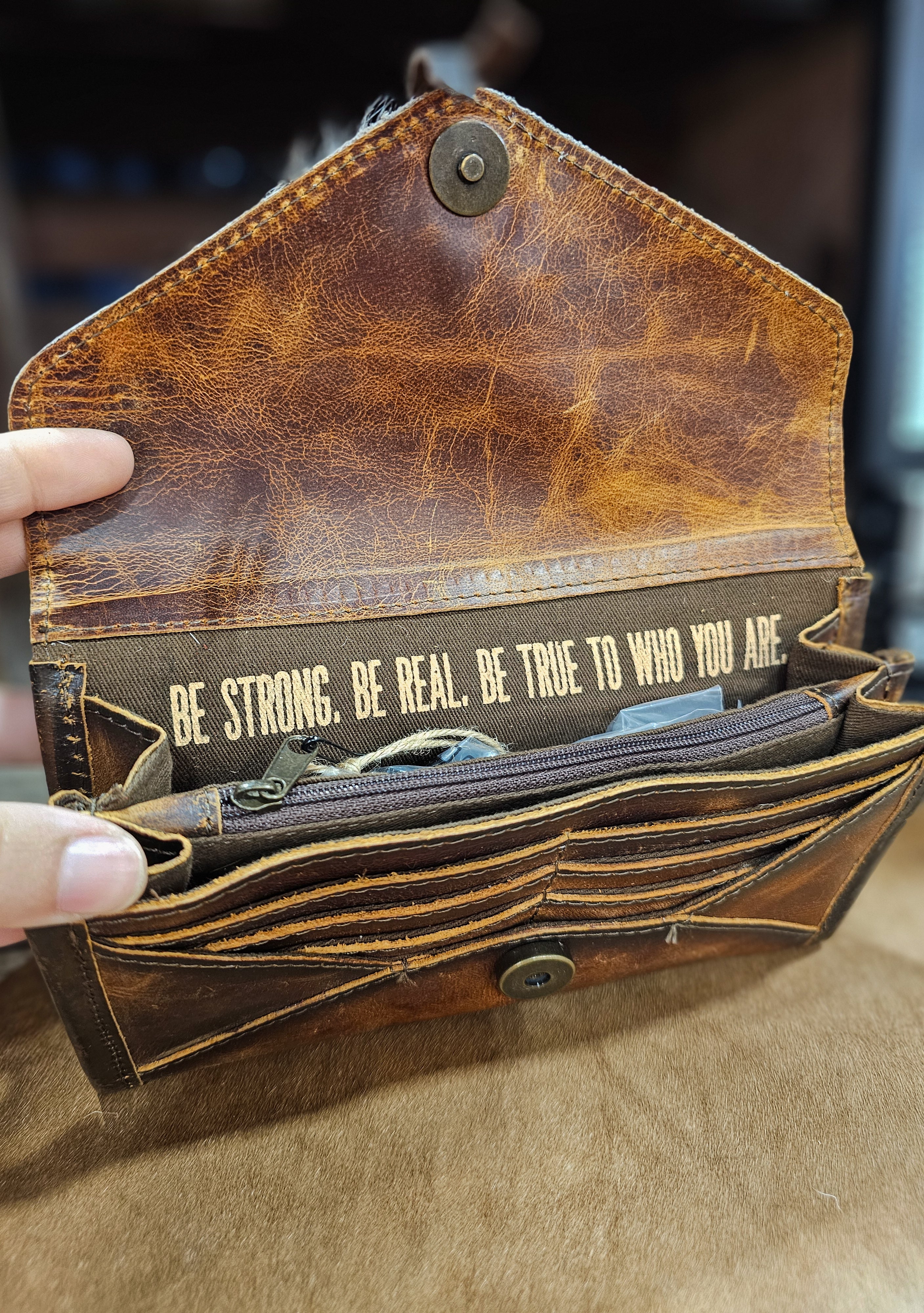 Guadalupe Cowhide Wallet-Purses/Bags-Crooked Horn Company, Online Women's Fashion Boutique in San Tan Valley, Arizona 85140