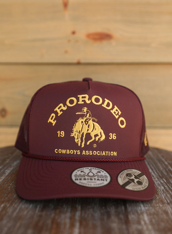 PRCA Maroon Hat-Accessories-Crooked Horn Company, Online Women's Fashion Boutique in San Tan Valley, Arizona 85140