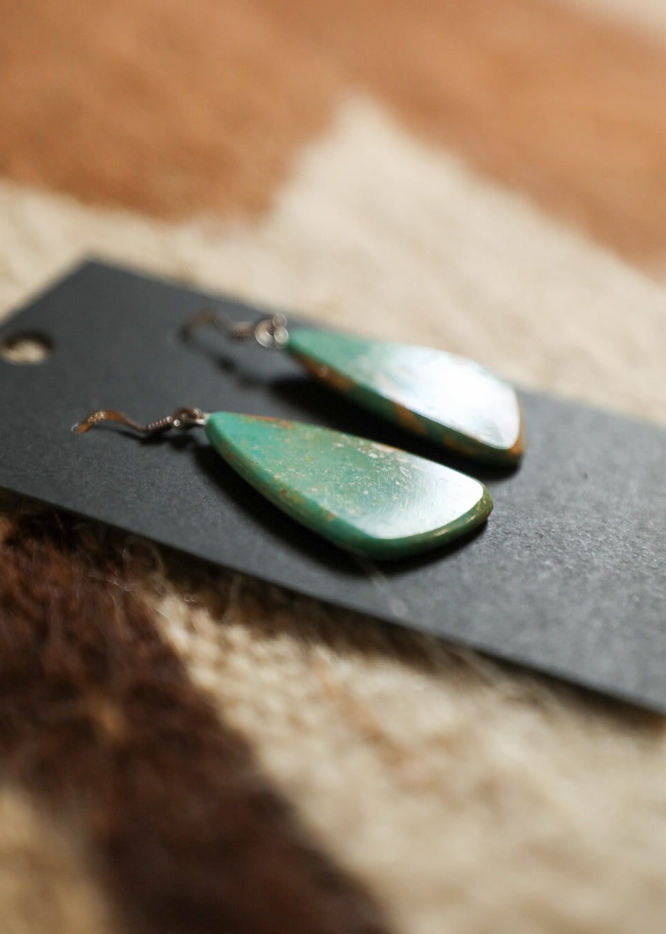 Turquoise Slab Earrings-Jewelry-Crooked Horn Company, Online Women's Fashion Boutique in San Tan Valley, Arizona 85140