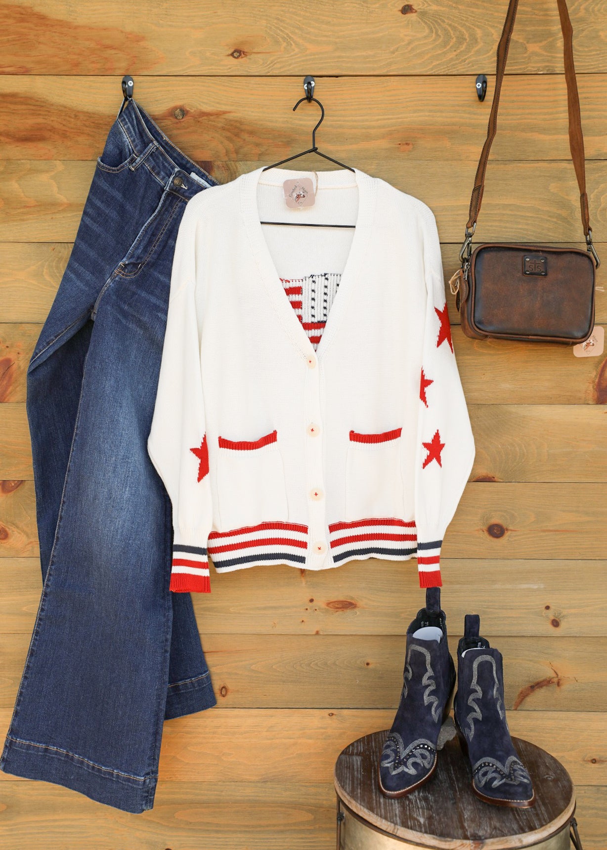 Stars & Stripes Cardigan-Jacket-Crooked Horn Company, Online Women's Fashion Boutique in San Tan Valley, Arizona 85140