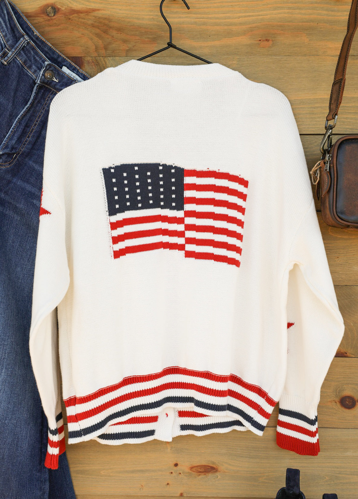 Stars & Stripes Cardigan-Jacket-Crooked Horn Company, Online Women's Fashion Boutique in San Tan Valley, Arizona 85140
