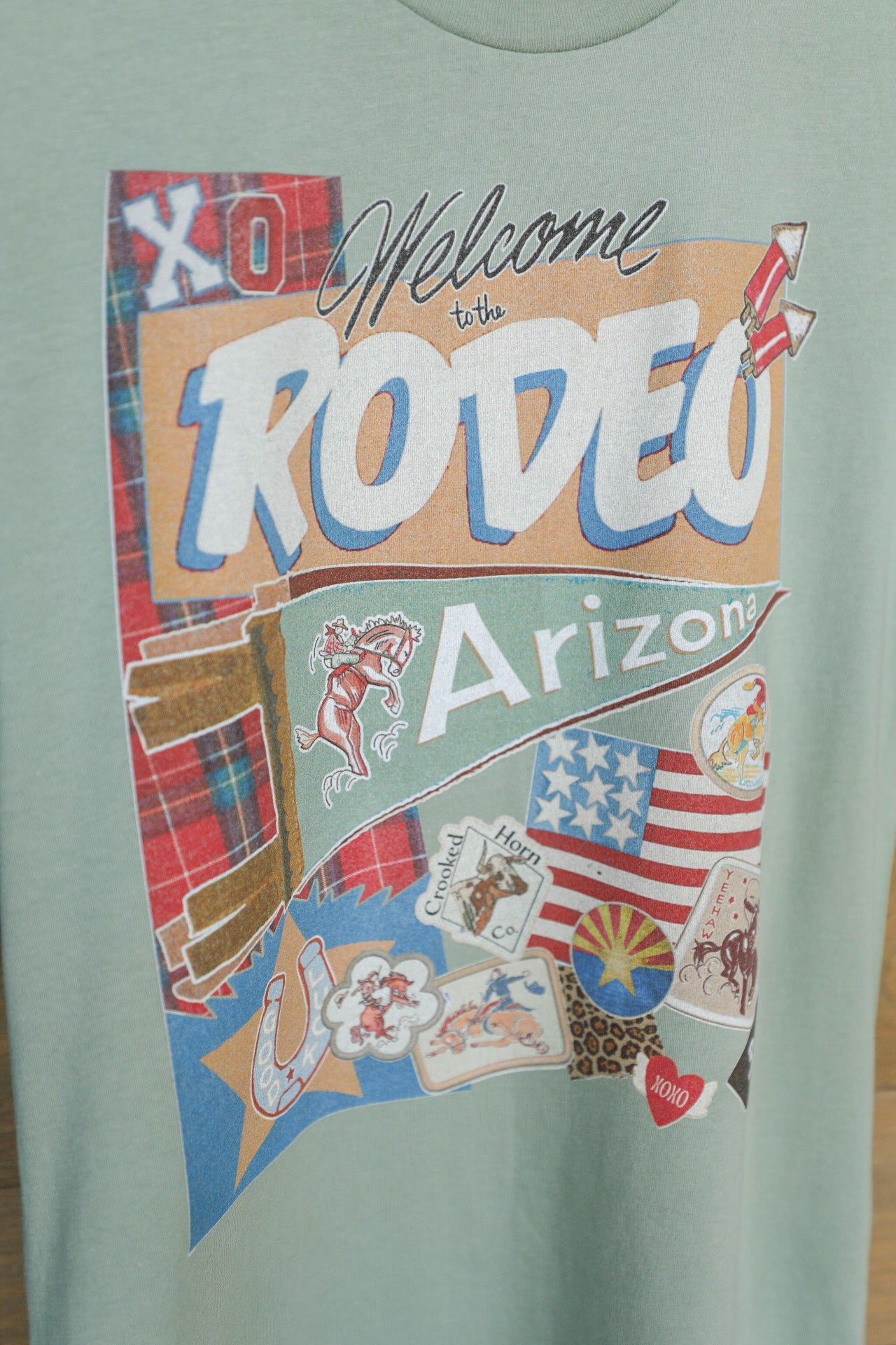 Arizona Pennant Patch Tee-Crooked Horn Company, Online Women's Fashion Boutique in San Tan Valley, Arizona 85140