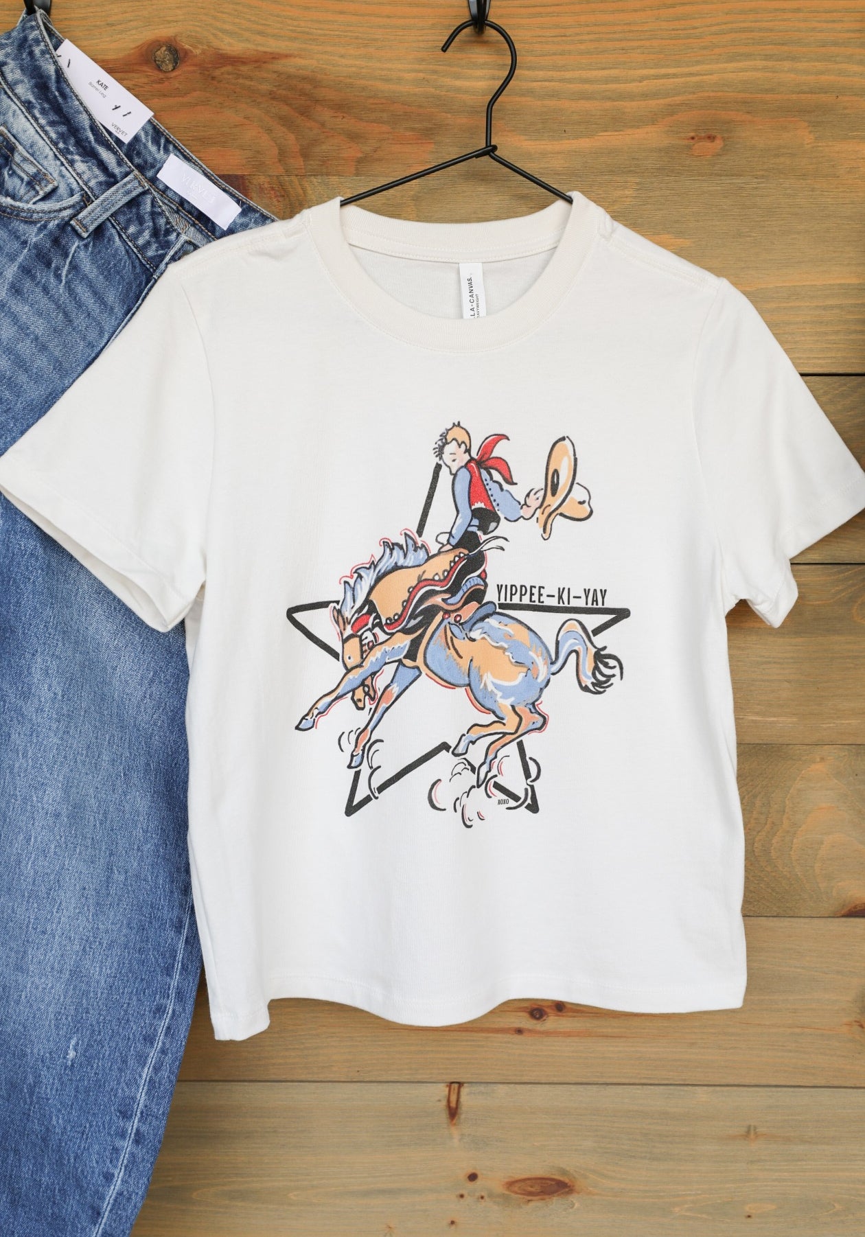 Yippie Ki Yay Star Tee-Crooked Horn Company, Online Women's Fashion Boutique in San Tan Valley, Arizona 85140