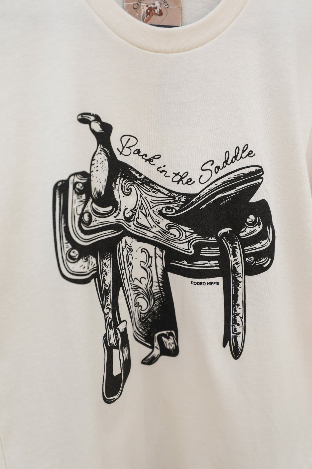 Back in the Saddle Tee-Graphic Tee-Crooked Horn Company, Online Women's Fashion Boutique in San Tan Valley, Arizona 85140
