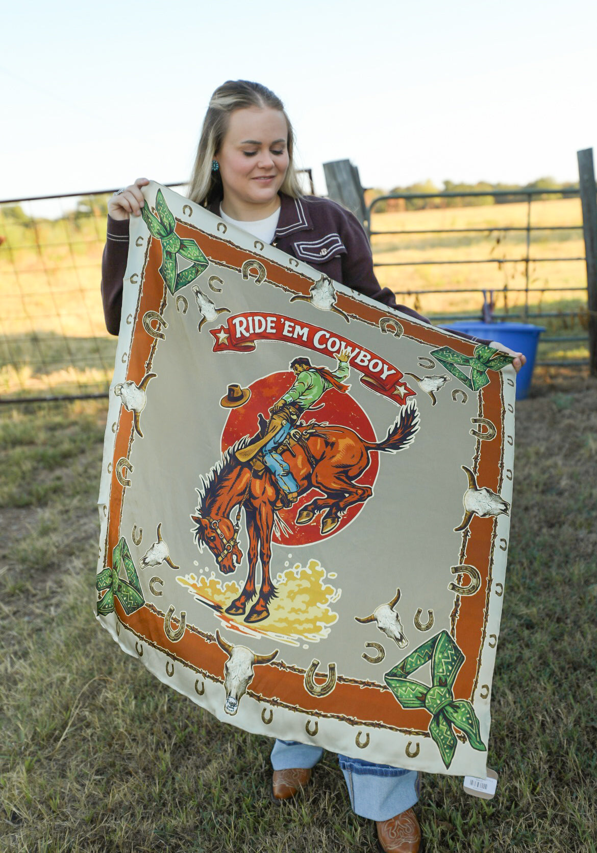 Ride Em' Cowboy Wild Rag-Accessories-Crooked Horn Company, Online Women's Fashion Boutique in San Tan Valley, Arizona 85140