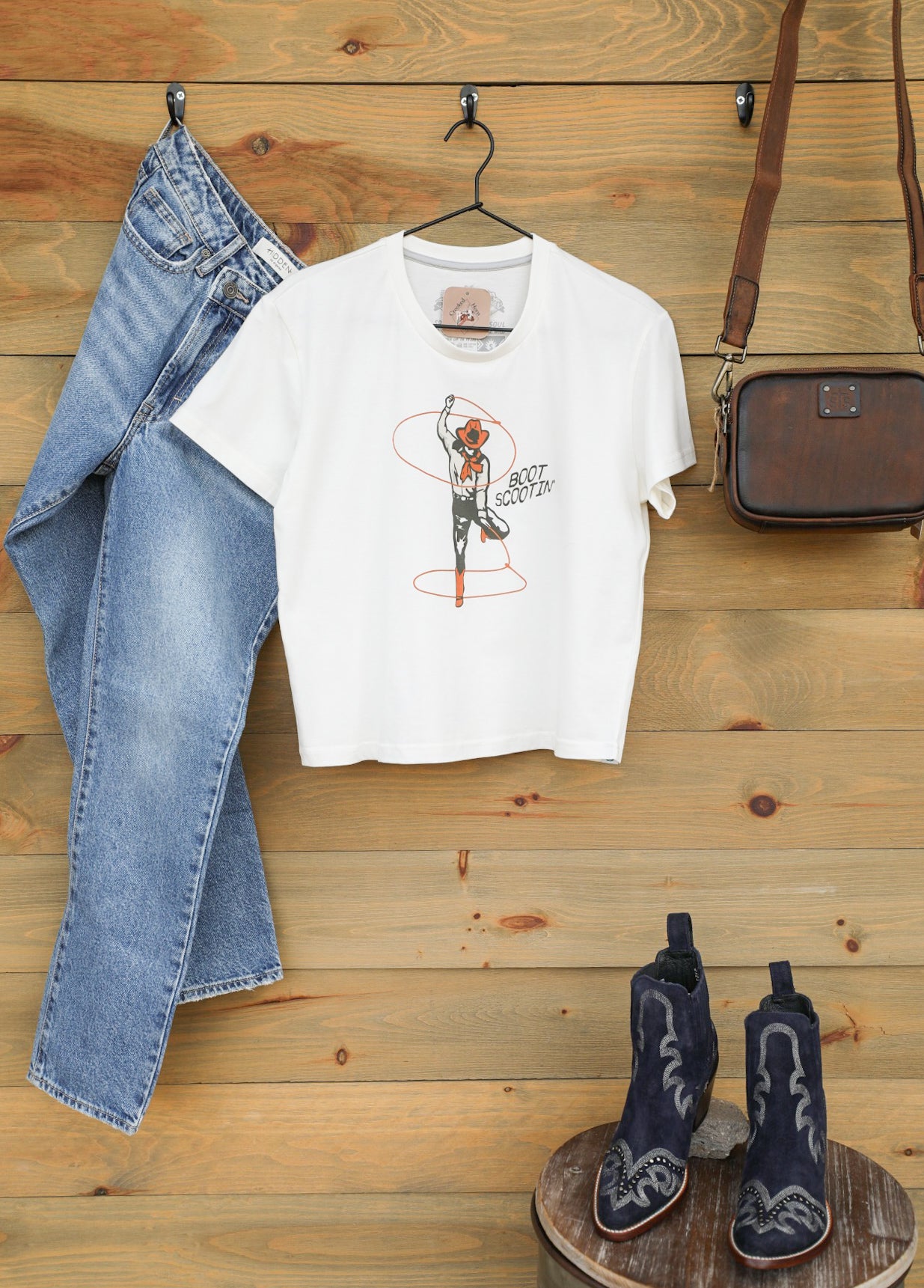 Boot Scootin' Tee-Graphic Tee-Crooked Horn Company, Online Women's Fashion Boutique in San Tan Valley, Arizona 85140
