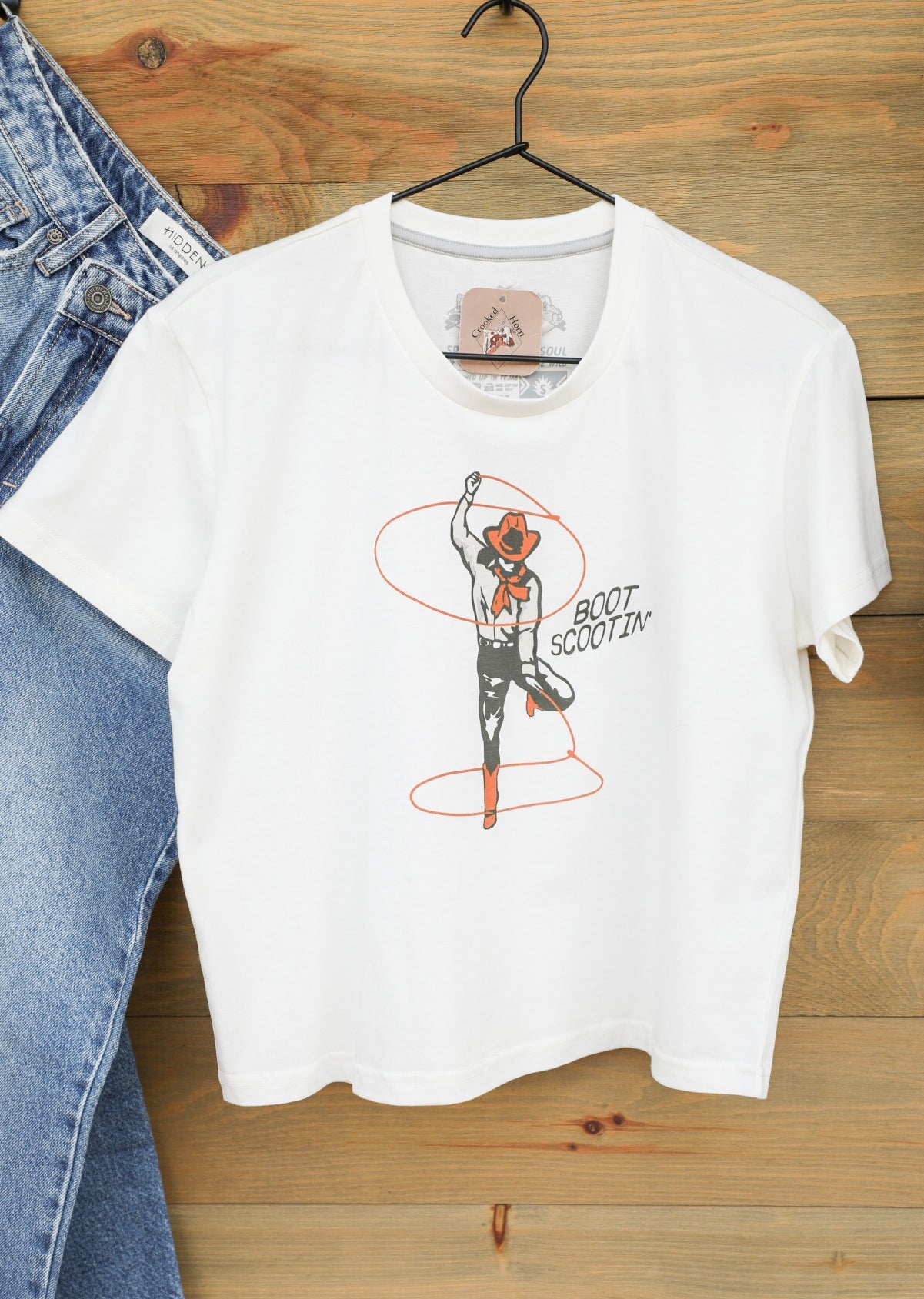 Boot Scootin' Tee-Graphic Tee-Crooked Horn Company, Online Women's Fashion Boutique in San Tan Valley, Arizona 85140