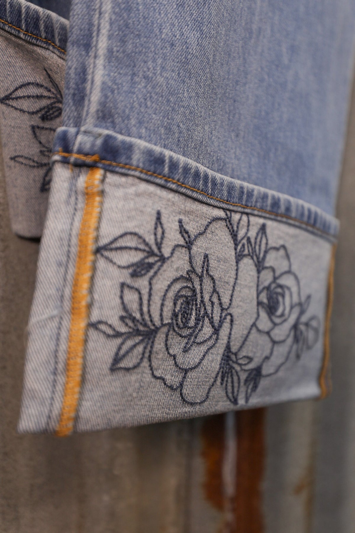 Rowdy Rose Cuff Jeans-Pants-Crooked Horn Company, Online Women's Fashion Boutique in San Tan Valley, Arizona 85140