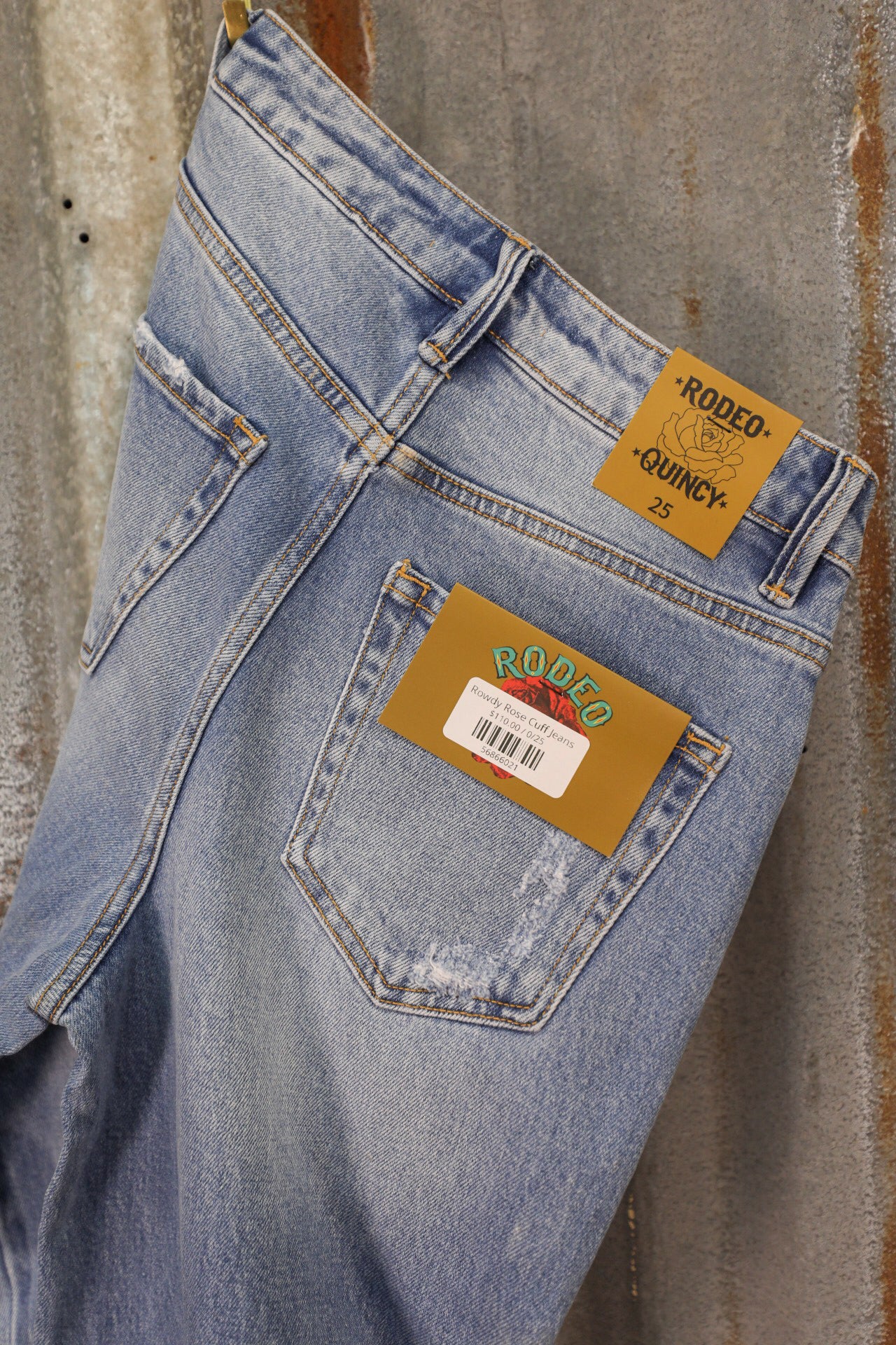 Rowdy Rose Cuff Jeans-Pants-Crooked Horn Company, Online Women's Fashion Boutique in San Tan Valley, Arizona 85140