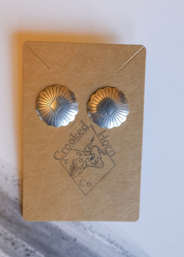 Sunburst Concho Earrings-Jewelry-Crooked Horn Company, Online Women's Fashion Boutique in San Tan Valley, Arizona 85140