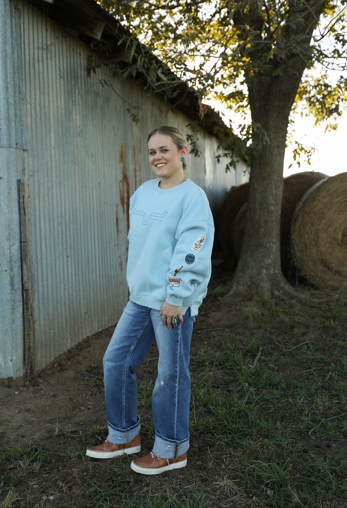 Saguaro Patch Sweatshirt-Shirts-Crooked Horn Company, Online Women's Fashion Boutique in San Tan Valley, Arizona 85140