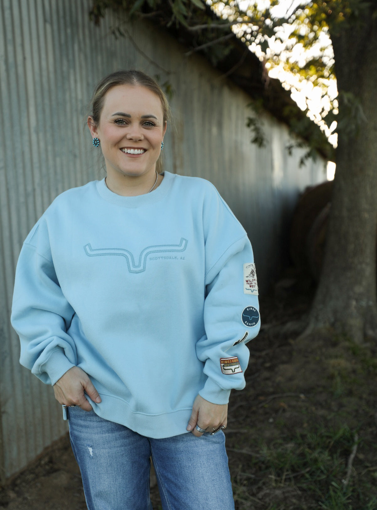 Saguaro Patch Sweatshirt-Shirts-Crooked Horn Company, Online Women's Fashion Boutique in San Tan Valley, Arizona 85140