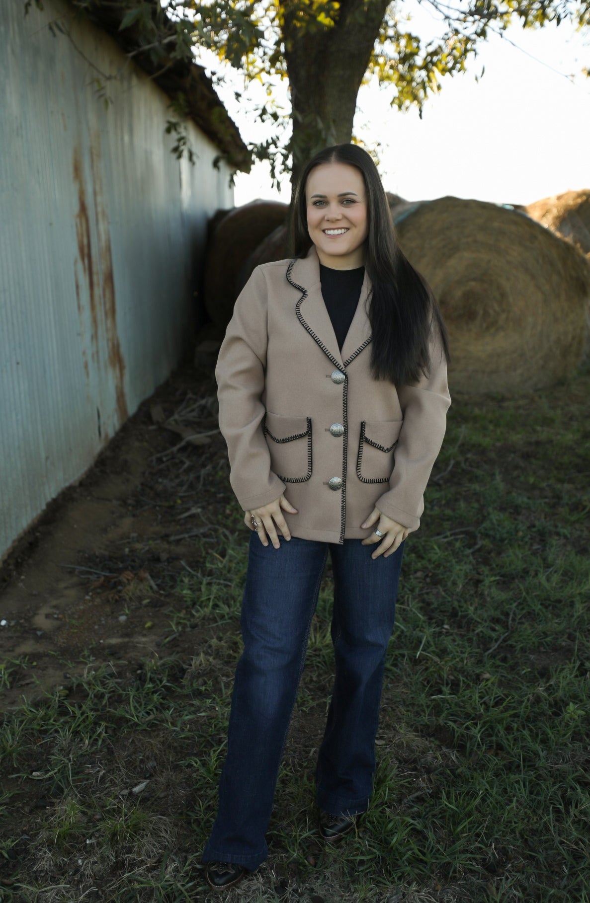 Whipstitch Blazer-Jacket-Crooked Horn Company, Online Women's Fashion Boutique in San Tan Valley, Arizona 85140