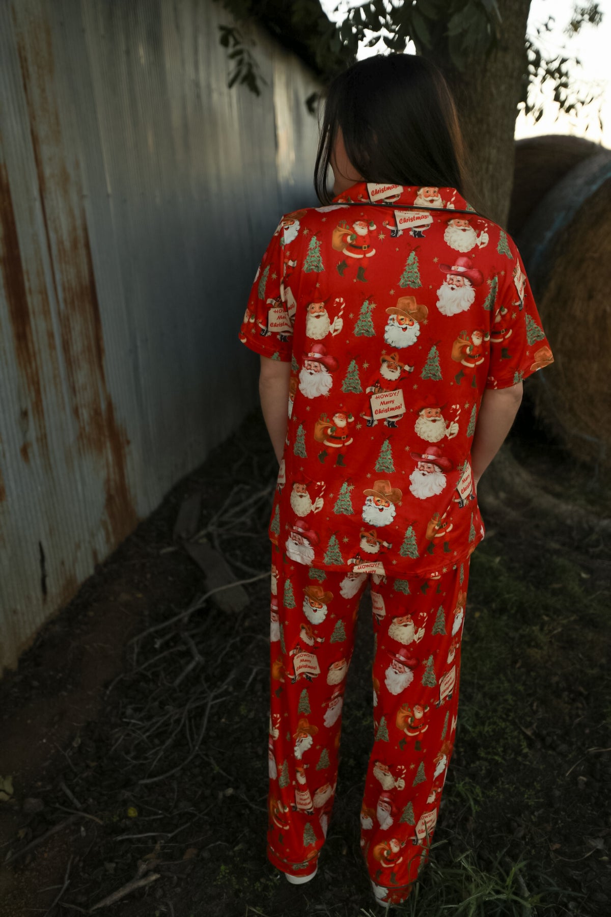Cowboy Clause Pajama Set-Lounge / Activewear-Crooked Horn Company, Online Women's Fashion Boutique in San Tan Valley, Arizona 85140