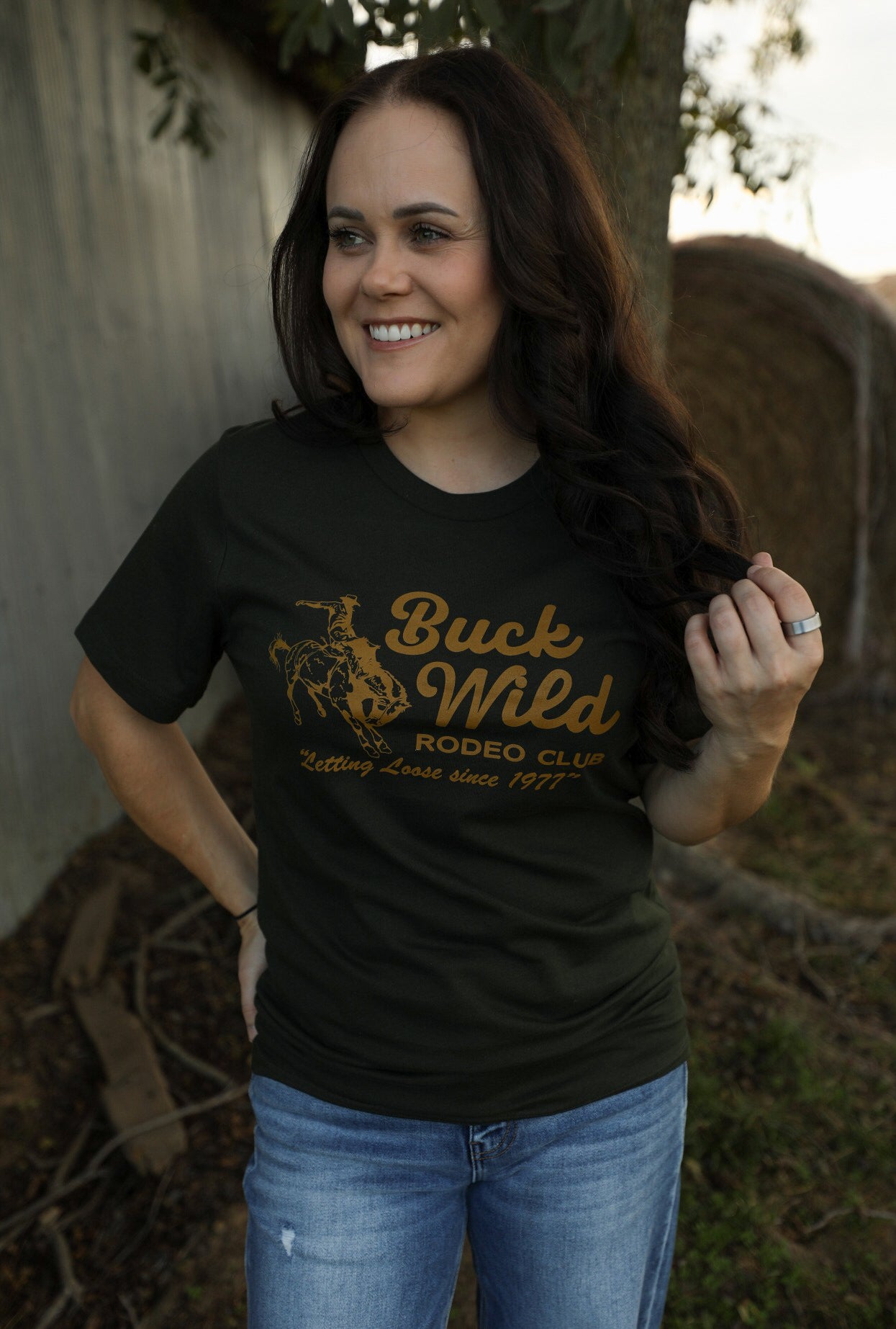 Buck Wild Tee-Graphic Tee-Crooked Horn Company, Online Women's Fashion Boutique in San Tan Valley, Arizona 85140