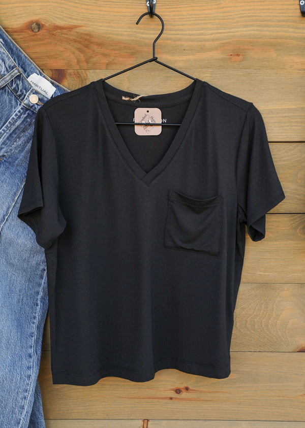 Malaika Black Top-Shirts-Crooked Horn Company, Online Women's Fashion Boutique in San Tan Valley, Arizona 85140