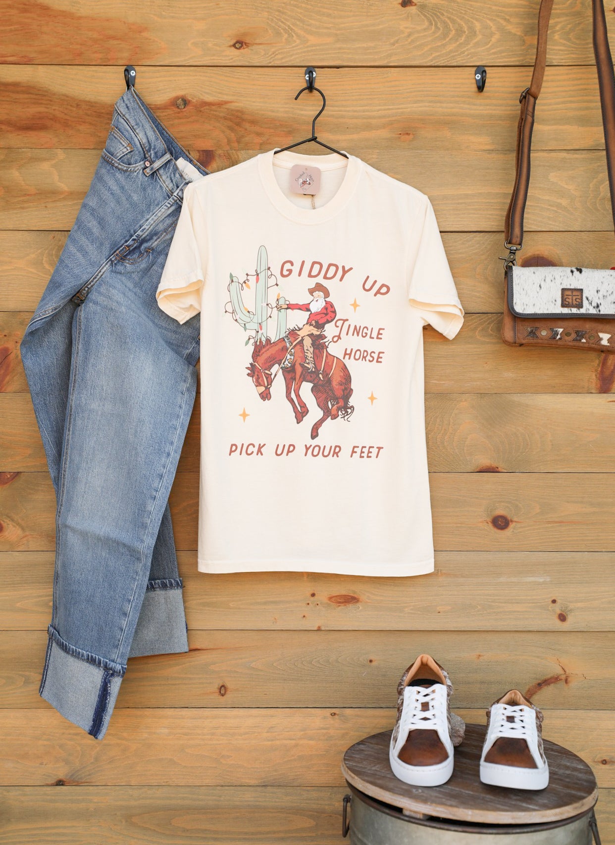 Jingle Horse Tee-Graphic Tee-Crooked Horn Company, Online Women's Fashion Boutique in San Tan Valley, Arizona 85140