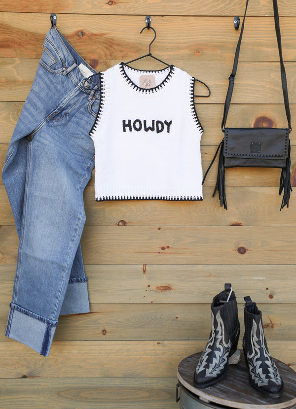 Howdy Sweater Top-Shirts-Crooked Horn Company, Online Women's Fashion Boutique in San Tan Valley, Arizona 85140