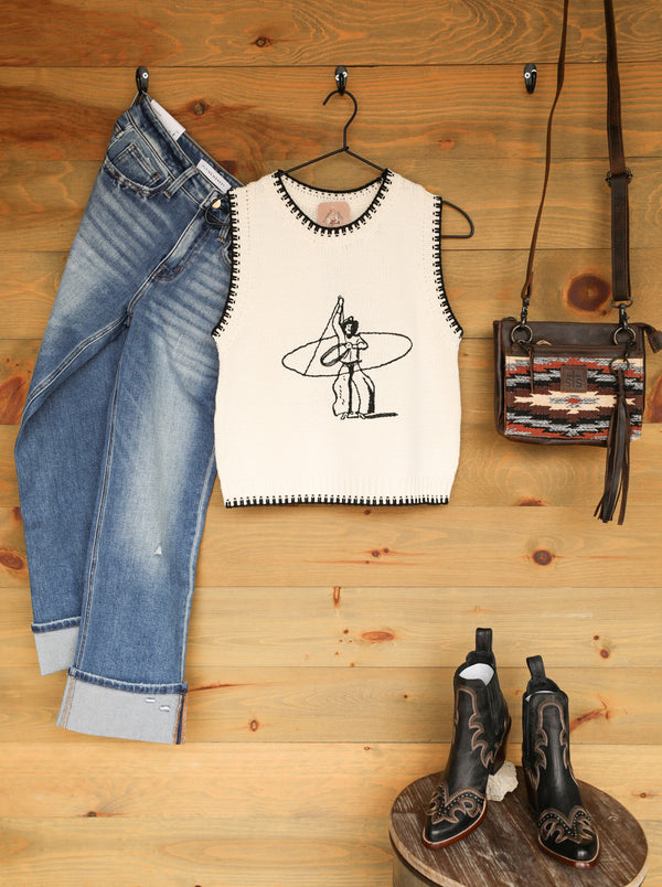 Roping Cowboy Top-Shirts-Crooked Horn Company, Online Women's Fashion Boutique in San Tan Valley, Arizona 85140