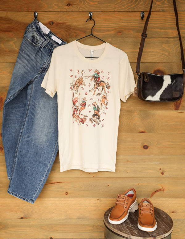 Cowboy Roundup Tee-Crooked Horn Company, Online Women's Fashion Boutique in San Tan Valley, Arizona 85140
