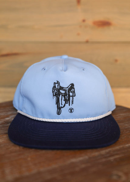 Saddle Up Blue Mid-Profile Trucker Hat | Crooked Horn Company display picture 1