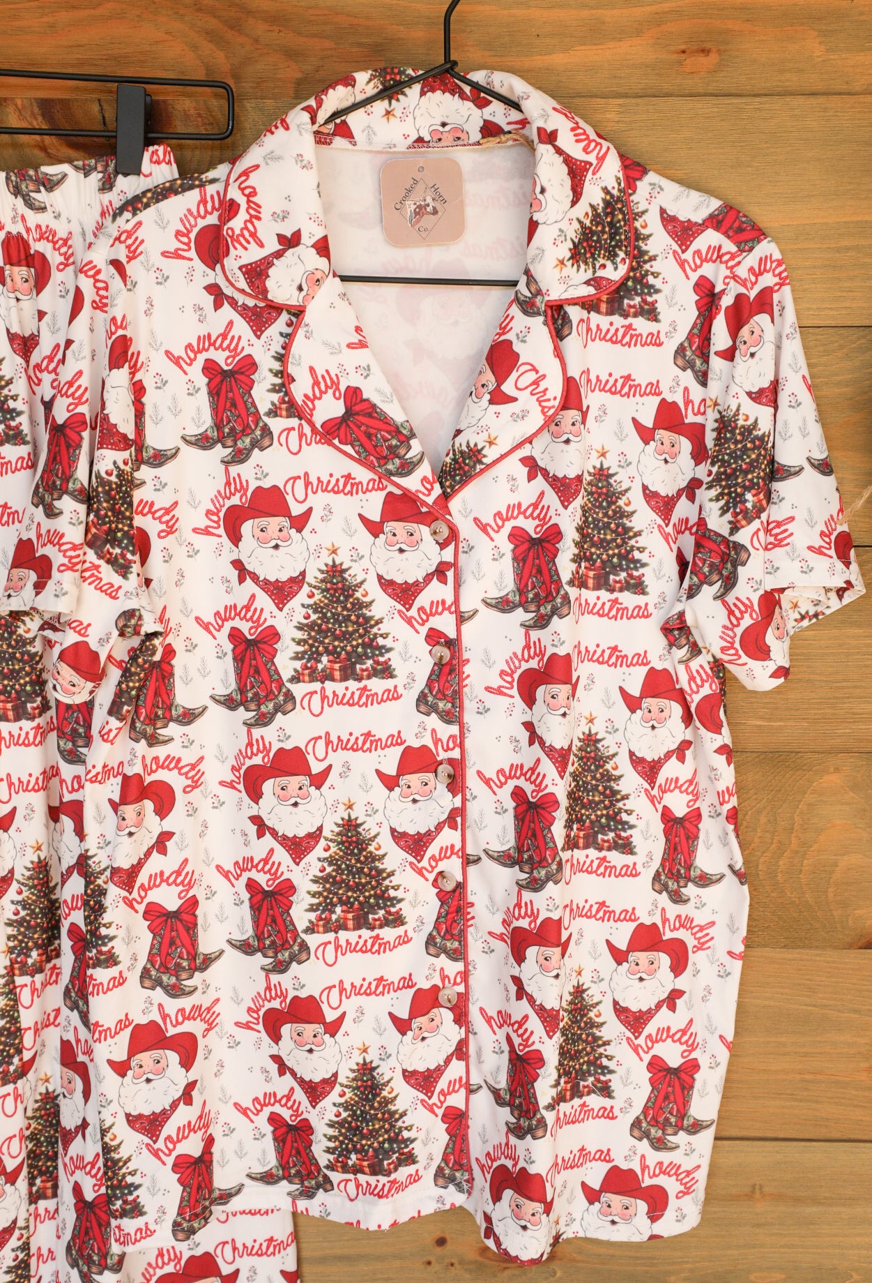 Bandana Santa Pajama Set-Lounge / Activewear-Crooked Horn Company, Online Women's Fashion Boutique in San Tan Valley, Arizona 85140