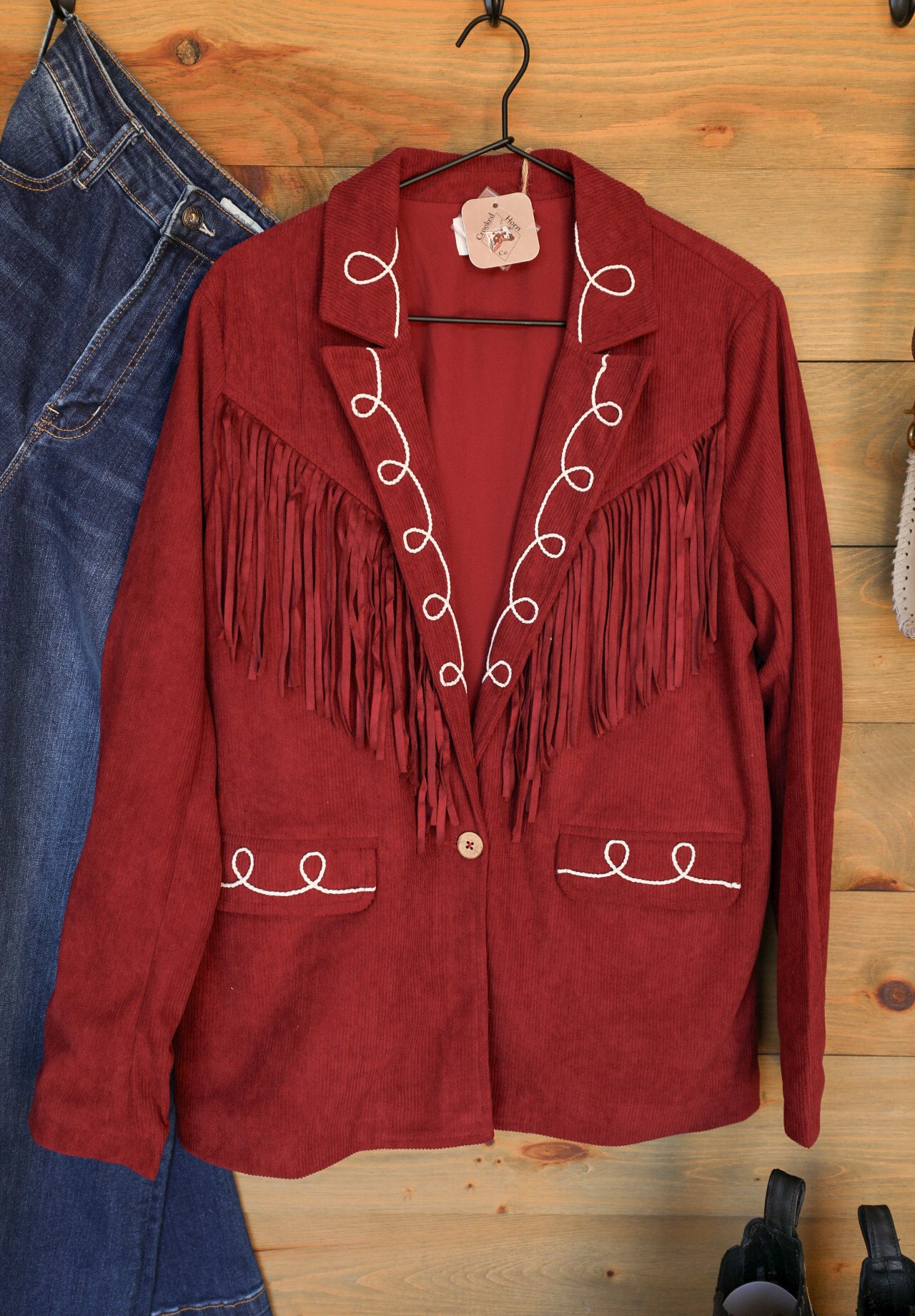 Roping Cowboy Blazer-Jacket-Crooked Horn Company, Online Women's Fashion Boutique in San Tan Valley, Arizona 85140