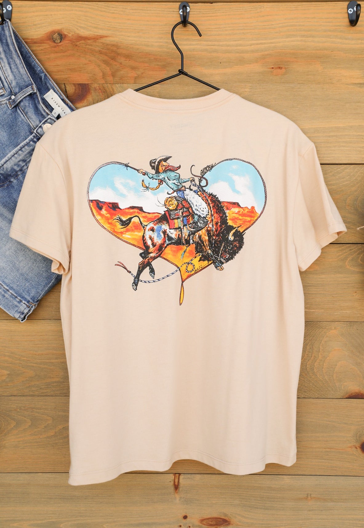 Buffalo Heart Tee-Graphic Tee-Crooked Horn Company, Online Women's Fashion Boutique in San Tan Valley, Arizona 85140