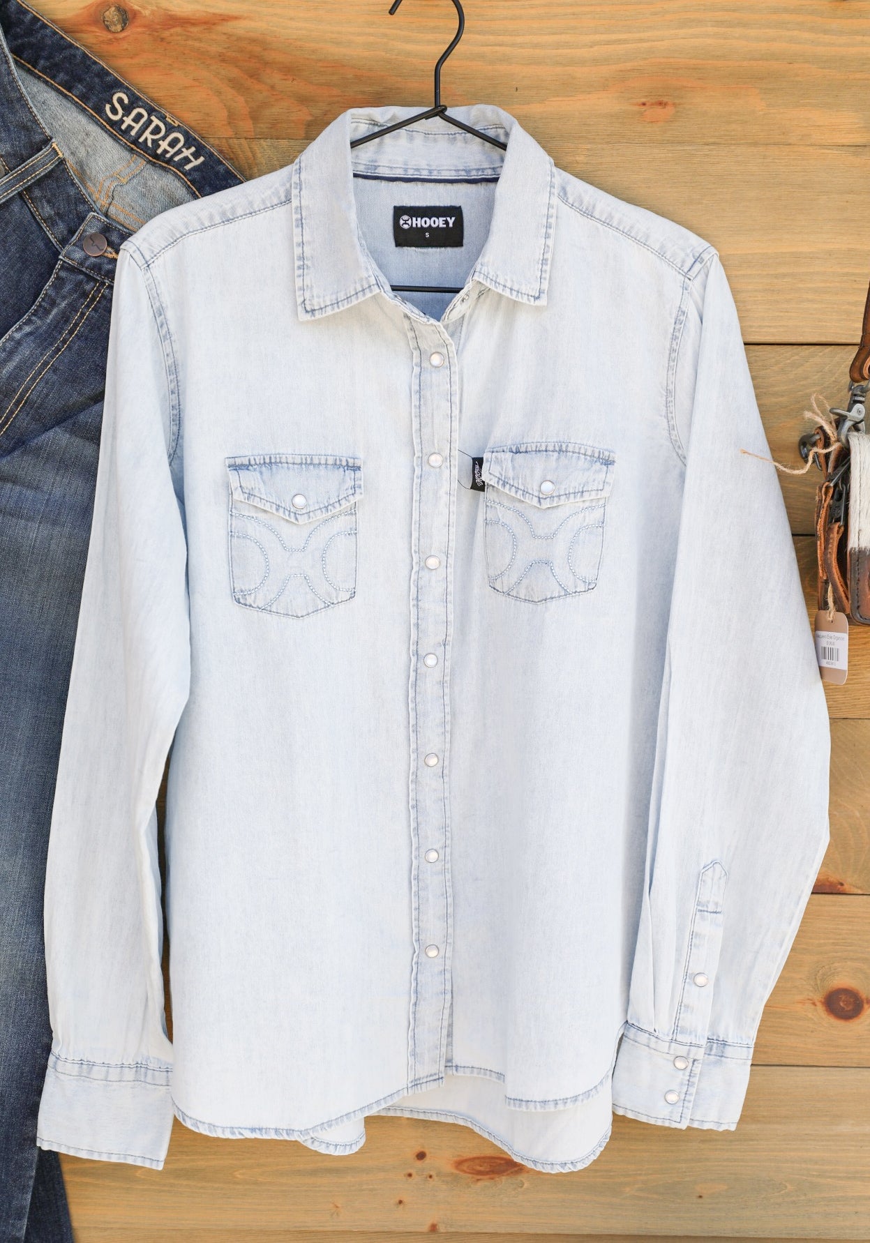 Del Denim Top-Shirts-Crooked Horn Company, Online Women's Fashion Boutique in San Tan Valley, Arizona 85140