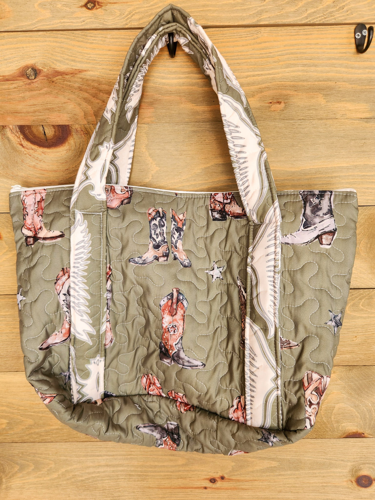 Quilted Zipper Tote-Purses/Bags-Crooked Horn Company, Online Women's Fashion Boutique in San Tan Valley, Arizona 85140