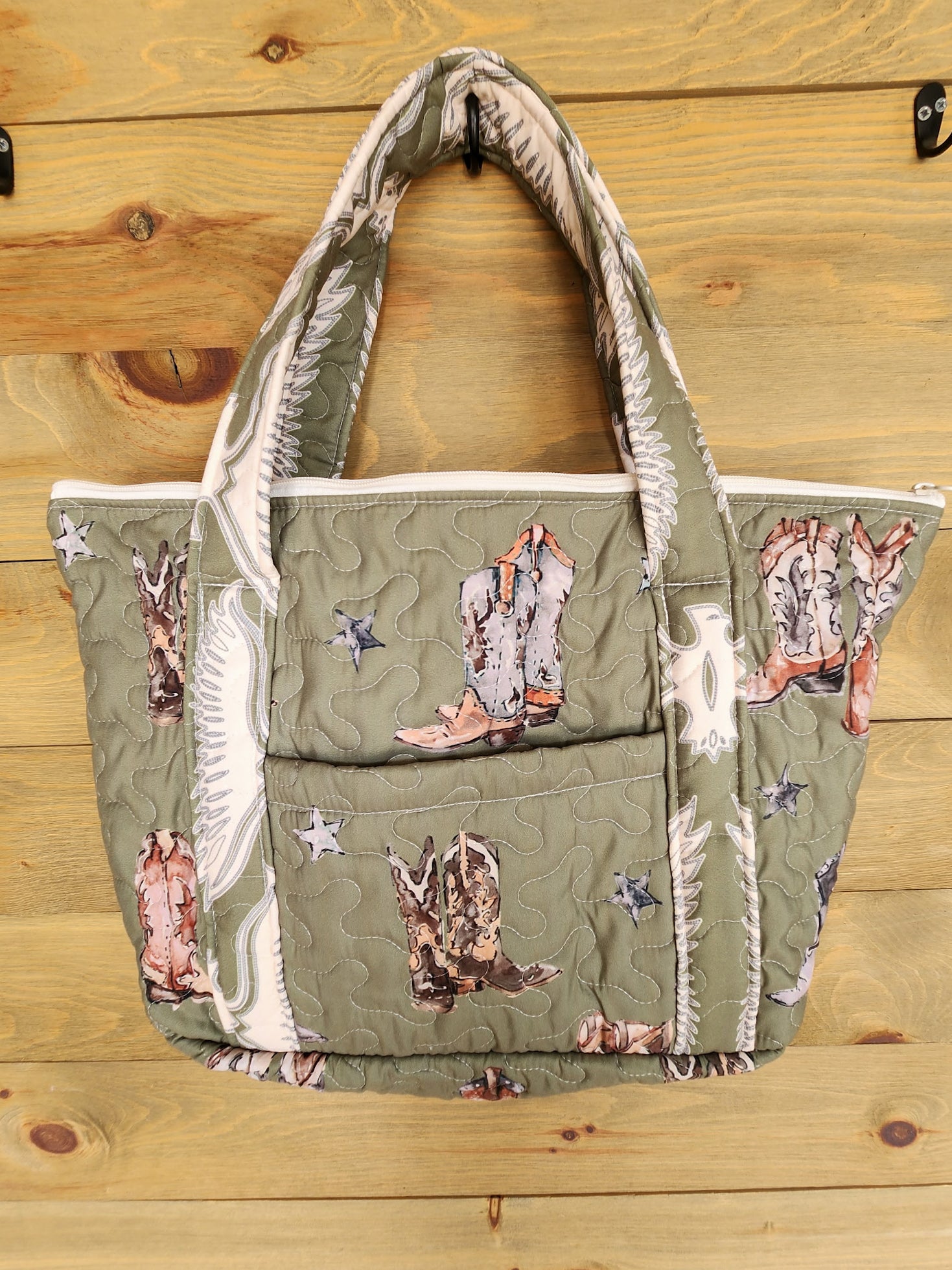 Quilted Zipper Tote-Purses/Bags-Crooked Horn Company, Online Women's Fashion Boutique in San Tan Valley, Arizona 85140