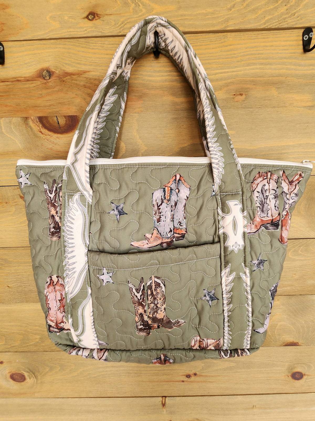 Quilted Zipper Tote-Purses/Bags-Crooked Horn Company, Online Women's Fashion Boutique in San Tan Valley, Arizona 85140