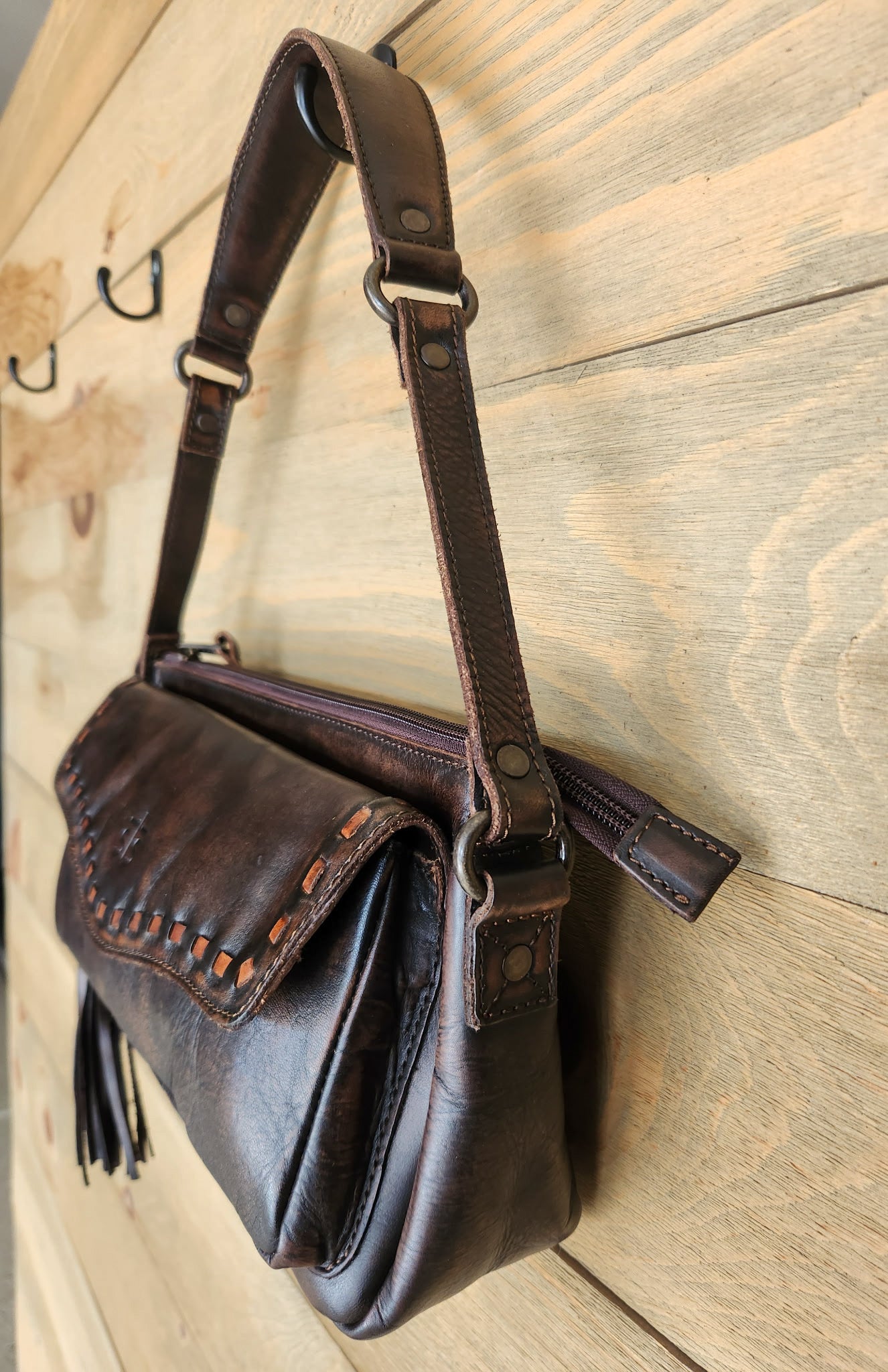 Bandera Chocolate Shoulder Bag-Purses/Bags-Crooked Horn Company, Online Women's Fashion Boutique in San Tan Valley, Arizona 85140