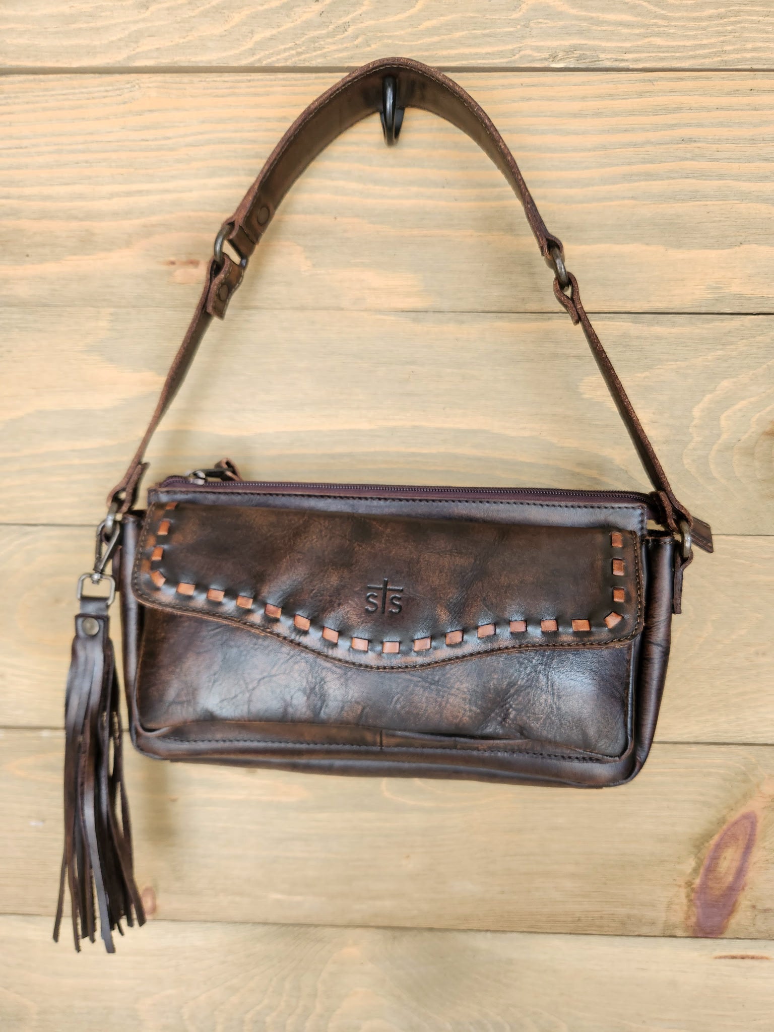 Bandera Chocolate Shoulder Bag-Purses/Bags-Crooked Horn Company, Online Women's Fashion Boutique in San Tan Valley, Arizona 85140