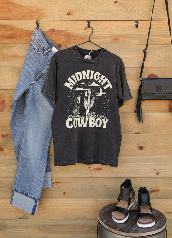 Midnight Cowboy-Graphic Tee-Crooked Horn Company, Online Women's Fashion Boutique in San Tan Valley, Arizona 85140