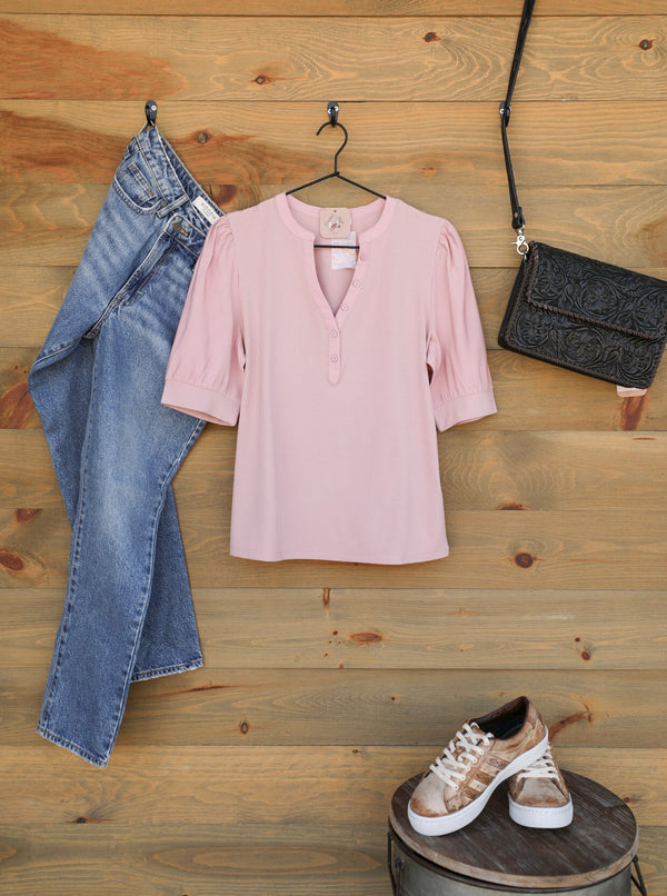 Tanner Top Rose-Shirts-Crooked Horn Company, Online Women's Fashion Boutique in San Tan Valley, Arizona 85140
