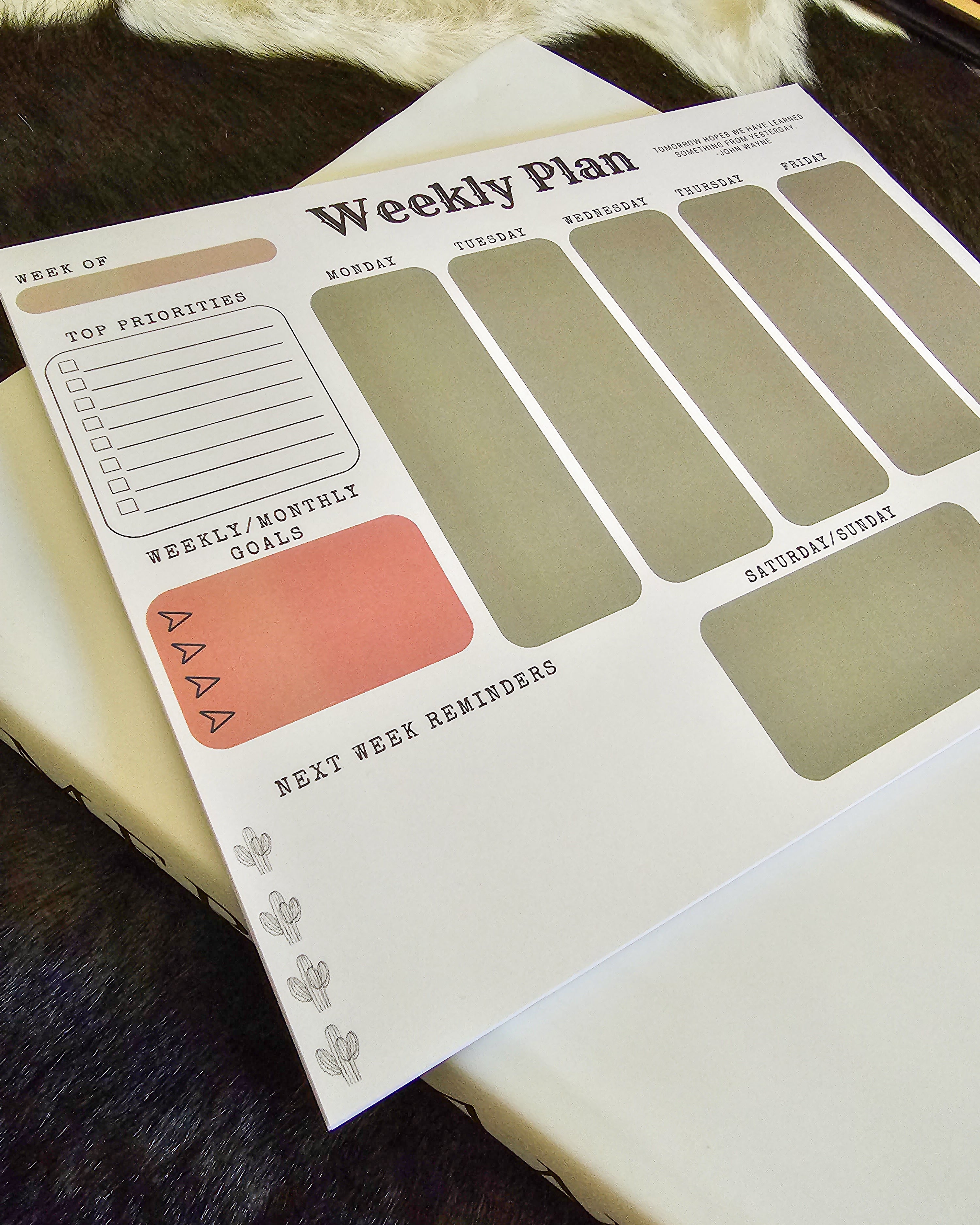 Weekly Plan Notepad-Stationery-Crooked Horn Company, Online Women's Fashion Boutique in San Tan Valley, Arizona 85140