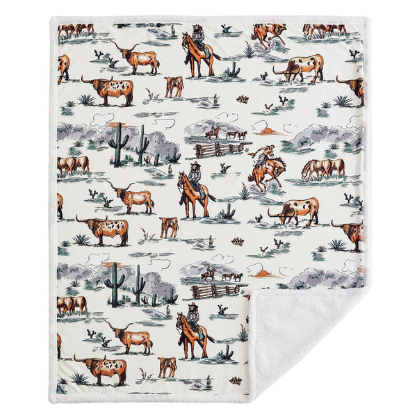 Ranch Life Sherpa Throw-Home Goods-Crooked Horn Company, Online Women's Fashion Boutique in San Tan Valley, Arizona 85140